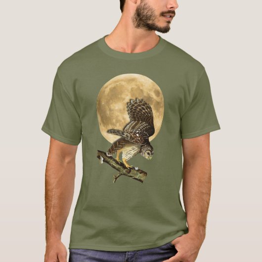 Audubon abgehaltene Eulen-Mond-Shirt Halloween T-Shirt (Vorderseite)