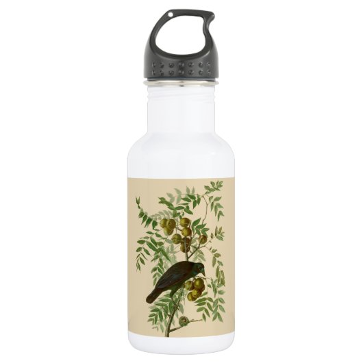 Audubon American Crow Black Bird Edelstahlflasche (Vorderseite)