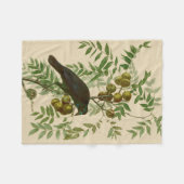 Audubon American Crow Black Bird Fleecedecke (Vorderseite (Horizontal))