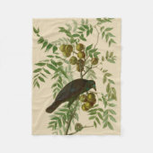 Audubon American Crow Black Bird Fleecedecke (Vorderseite)