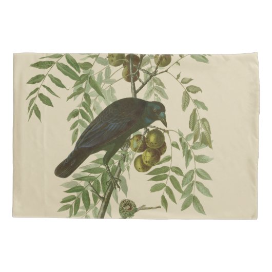 Audubon American Crow Black Bird Kissenbezug (Rückseite)