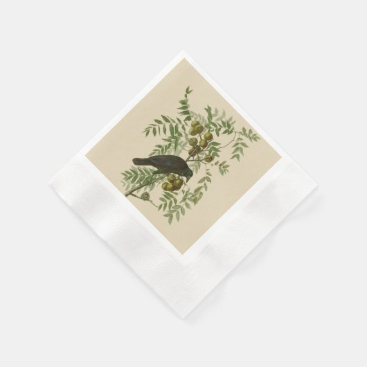 Audubon American Crow Black Bird Serviette (Ecke)