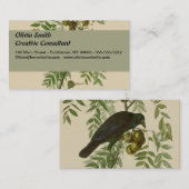 Audubon American Crow Black Bird Visitenkarte (Vorne/Hinten)
