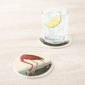 Audubon American Flamingo Sandstein Untersetzer (Seite)