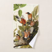 Audubon American Robin Wildlife Bird Illustration Badhandtuch Set (Handtuch)