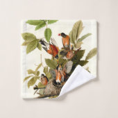 Audubon American Robin Wildlife Bird Illustration Badhandtuch Set (Waschlappen)