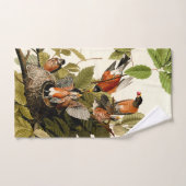 Audubon American Robin Wildlife Bird Illustration Badhandtuch Set (Handtuch)