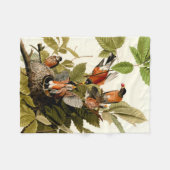 Audubon American Robin Wildlife Bird Illustration Fleecedecke (Vorderseite (Horizontal))