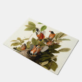 Audubon American Robin Wildlife Bird Illustration Fußmatte (Schrägansicht)