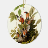 Audubon American Robin Wildlife Bird Illustration Keramik Ornament (Links)