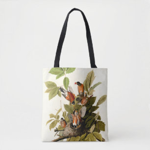 Audubon American Robin Wildlife Bird Illustration Tasche