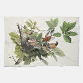 Audubon American Spring Robin Bird Illustration Geschirrtuch (Horizontal)