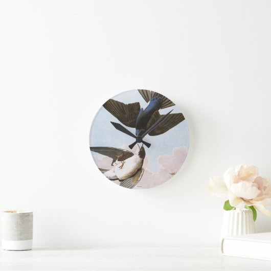 Audubon: Bäume schlucken Runde Wanduhr (Zuhause)