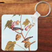 Audubon Bay Breasted Warbler Bird auf Baumwolle-Pf Schlüsselanhänger (Rückseite)