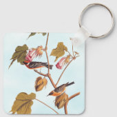 Audubon Bay Breasted Warbler Bird auf Baumwolle-Pf Schlüsselanhänger (Rückseite)