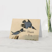 Audubon Belted Kingfisher Wildlife Bird Dankeskarte (Vorderseite)