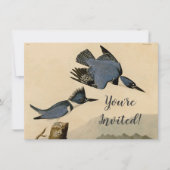 Audubon Belted Kingfisher Wildlife Bird Einladung (Vorderseite)