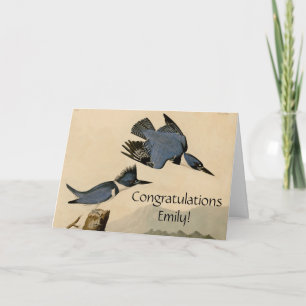 Audubon Belted Kingfisher Wildlife Bird Karte