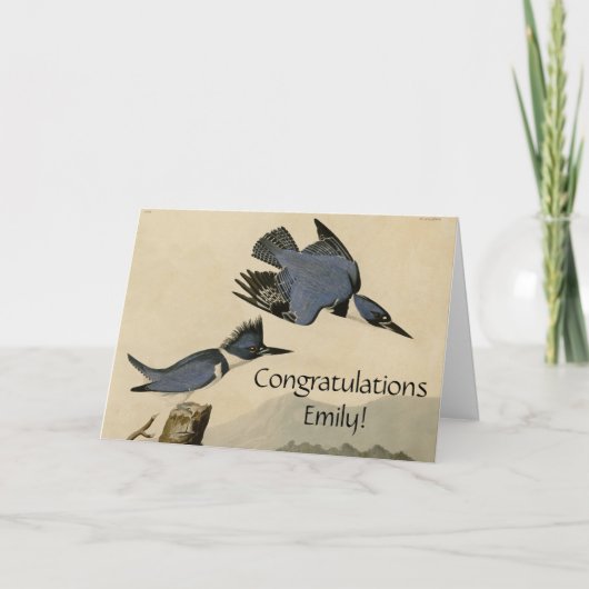 Audubon Belted Kingfisher Wildlife Bird Karte (Vorderseite)