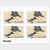 Audubon Belted Kingfisher Wildlife Bird Rechteckiger Aufkleber (Blatt)