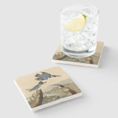 Audubon Belted Kingfisher Wildlife Bird Steinuntersetzer (Seitenansicht)