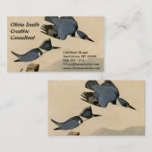 Audubon Belted Kingfisher Wildlife Bird Visitenkarte (Vorne/Hinten)