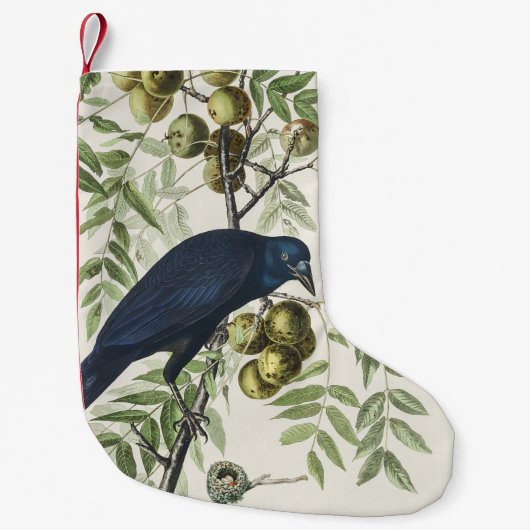 Audubon Black Crow American Bird Illustration Kleiner Weihnachtsstrumpf (Vorderseite)