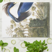 Audubon blaues Reiher-Vogel-Tier-Geschirrtuch Geschirrtuch (Gefaltet)