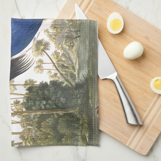 Audubon blaues Reiher-Vogel-Tier-Geschirrtuch Geschirrtuch (Viertel Falte)