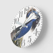 Audubon Blue Heron Bird Big Number Wall Clock Runde Wanduhr (Winkel)