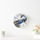Audubon Blue Heron Bird Big Number Wall Clock Runde Wanduhr (Zuhause)