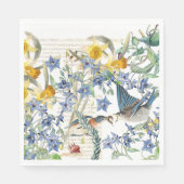 Audubon Bluebird Birds Blume Paper Napkins Serviette (Vorderseite)