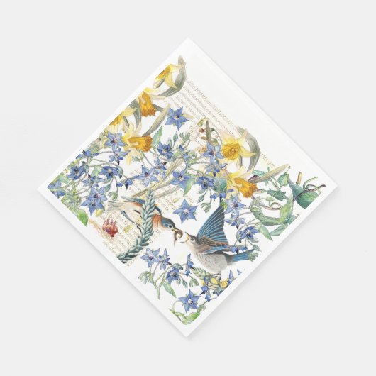 Audubon Bluebird Birds Blume Paper Napkins Serviette (Ecke)