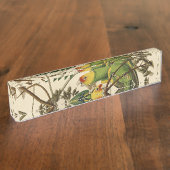 Audubon Carolina Parrot Bird Illustration Namensplakette (Seite)