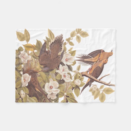 Audubon Carolina Turtle Dove Fleece Blanket (Vorderseite (Horizontal))