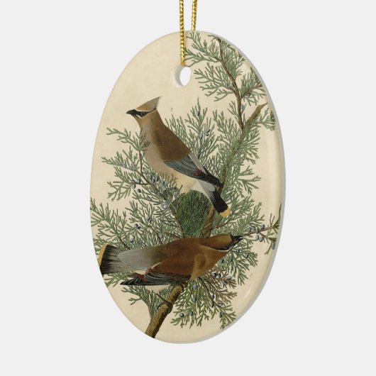 Audubon Cedar Waxwing Bird Keramik Ornament (Links)