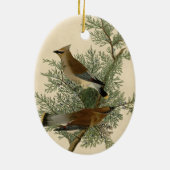 Audubon Cedar Waxwing Bird Keramik Ornament (Hinten)