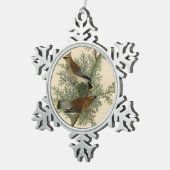 Audubon Cedar Waxwing Bird Schneeflocken Zinn-Ornament (Rechts)