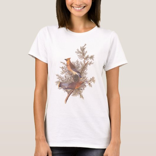Audubon Cedar Waxwing Bird T-Shirt (Vorderseite)