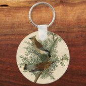 Audubon Cedar Waxwing Schlüsselanhänger (Vorderseite)