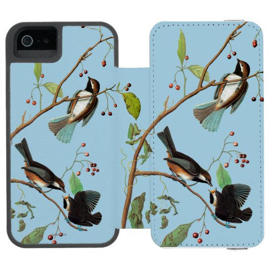 Audubon: Chickadee Incipio iPhone Geldbeutel-Hülle (Folio Geöffnet)