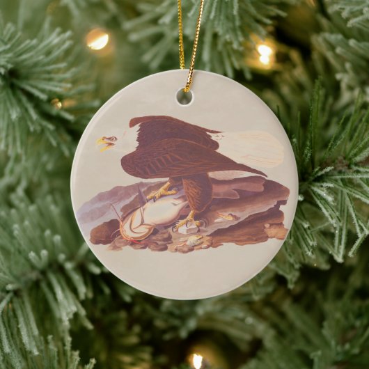 Audubon Classic Bald Eagle mit frischem Fisch Keramik Ornament (Baum)