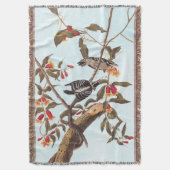Audubon Downy Woodpecker Couple mit Blume Decke (Vorderseite Vertikal)