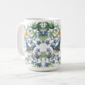 Audubon Drossel-Vogel-Narzissen-Blumen-Tasse Kaffeetasse (Vorderseite Links)