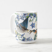 Audubon Drossel-Vogel-Narzissen-Blumen-Tasse Kaffeetasse (Vorderseite Links)