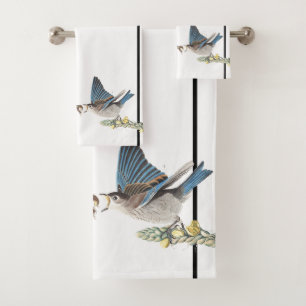 Audubon Drossel-Vogel-Tier-Bad-Tuch-Set Badhandtuch Set