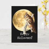 Audubon Eulen-u. Mond-Halloween-Karte Karte (Gelbe Blume)
