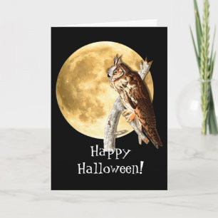 Audubon Eulen-u. Mond-Halloween-Karte Karte