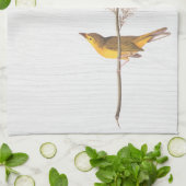 Audubon-Gelbvogel auf Blume mit Monogramm Geschirrtuch (Gefaltet)