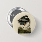 Audubon Graureiher-Sumpfvogel Button (Vorne & Hinten)
